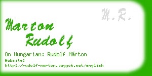 marton rudolf business card